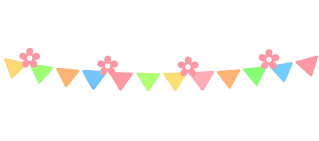 お花の三角旗のイラスト | 無料イラスト素材｜素材ラボ